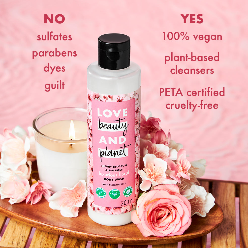  Cherry Blossom & Tea Rose Body Wash & Lotion Combo (200ml + 190ml)