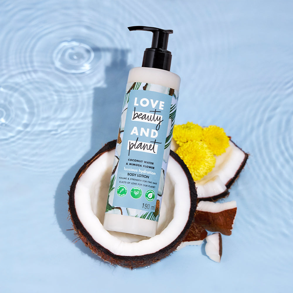  Coconut Water & Mimosa Flower Body Lotion & Hand Cream Combo - (190ml + 29ml)