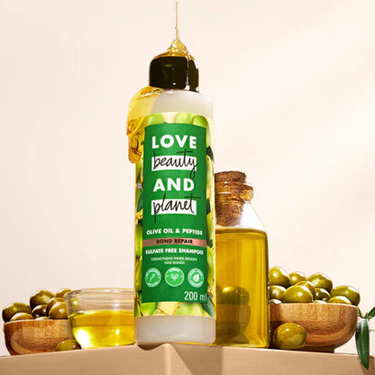 Olive oil & Peptide Bond Repair Shampoo & Mask with free Tote Bag (200ml + 200ml)