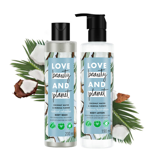 Coconut Water & Mimosa Flower Body Wash & Lotion Combo - (200ml + 190ml)
