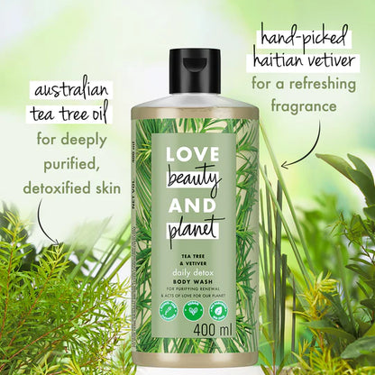 Tea Tree Oil & Vetiver Body Wash Combo (Pack of 2)