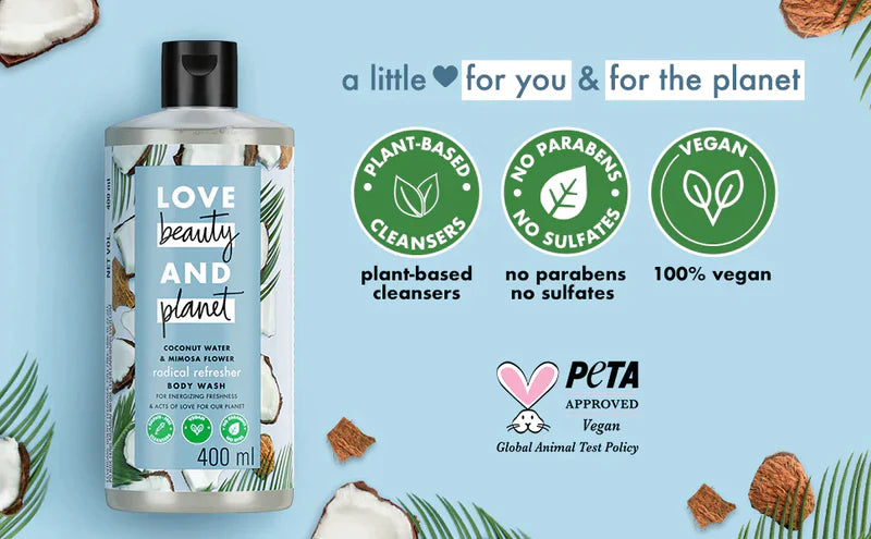  Peta Approved Coconut Water and Mimosa Sulfate Free Body Wash 
