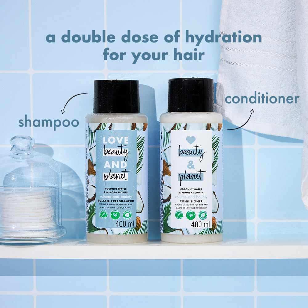  Coconut Water & Mimosa Flower Volume and Bounty Shampoo & Conditioner Combo - (200ml + 200ml)