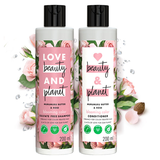 Murumuru Butter & Rose Blooming Color Shampoo & Conditioner Combo - (200ml + 200ml)