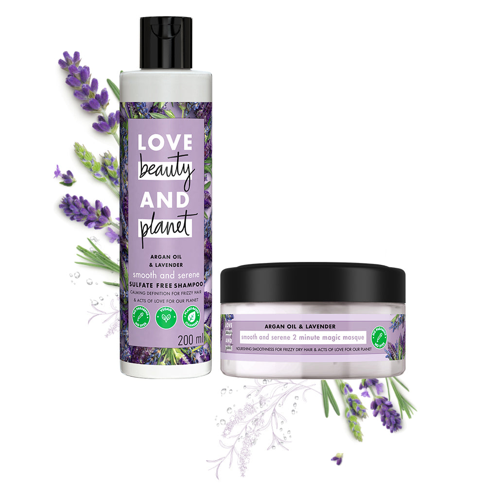 Argan oil and lavender shampoo and hair mask