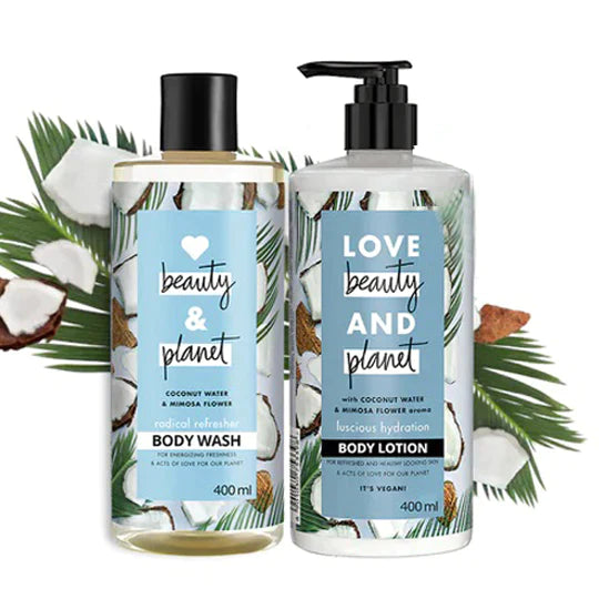 Coconut Water & Mimosa Flower Hydrating Body Wash & Lotion Combo - 800 ml