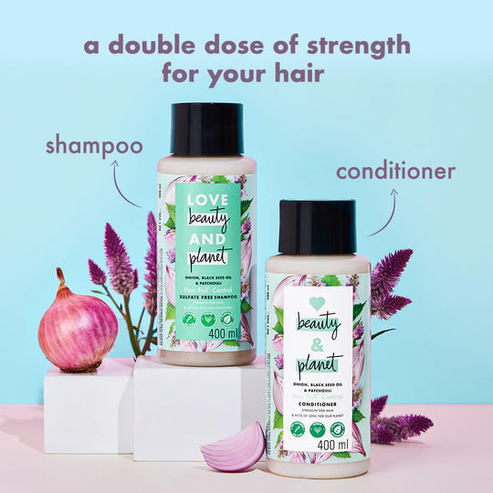 Onion, Black Seed & Patchouli Hairfall Control Shampoo & Conditioner Combo - ( 200ml + 200ml )
