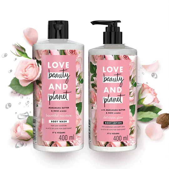 Murumuru Butter and Rose Body Wash & Lotion Combo