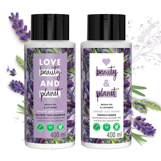 Natural Argan Oil & Lavender Sulfate Free Anti-Frizz Shampoo - 400ml – Love  Beauty & Planet