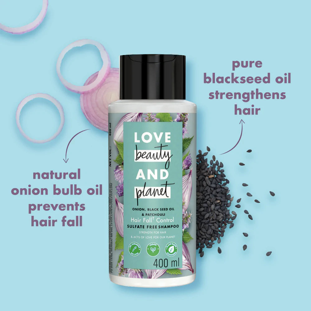  Onion, Black Seed & Patchouli Hairfall Control Sulfate Free Shampoo - 200ml