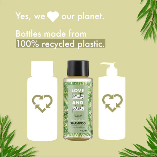  Tea Tree & Vetiver Shampoo Bottles Made From Recycled Plastic 