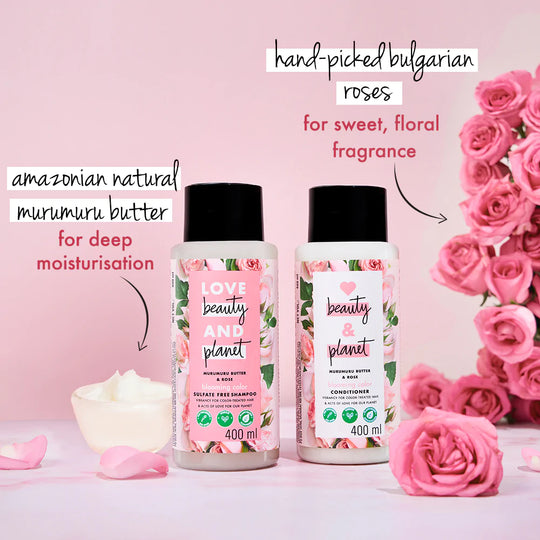 Murumuru Butter and Rose Blooming Color Shampoo & Conditioner Combo - (400ml + 400ml)